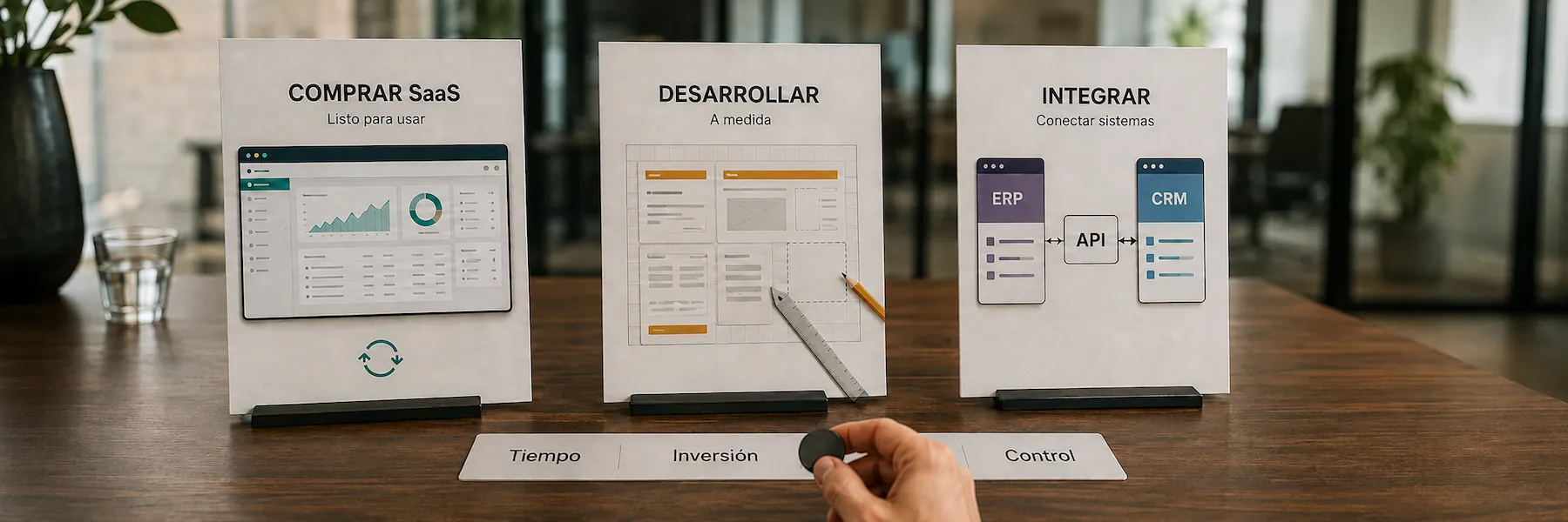 No sé si desarrollar, comprar o integrar